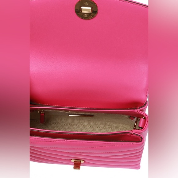 Tory Burch Kira Chevron Convertible Shoulder Bag Top Handle Bag PINK - Picture 9 of 11